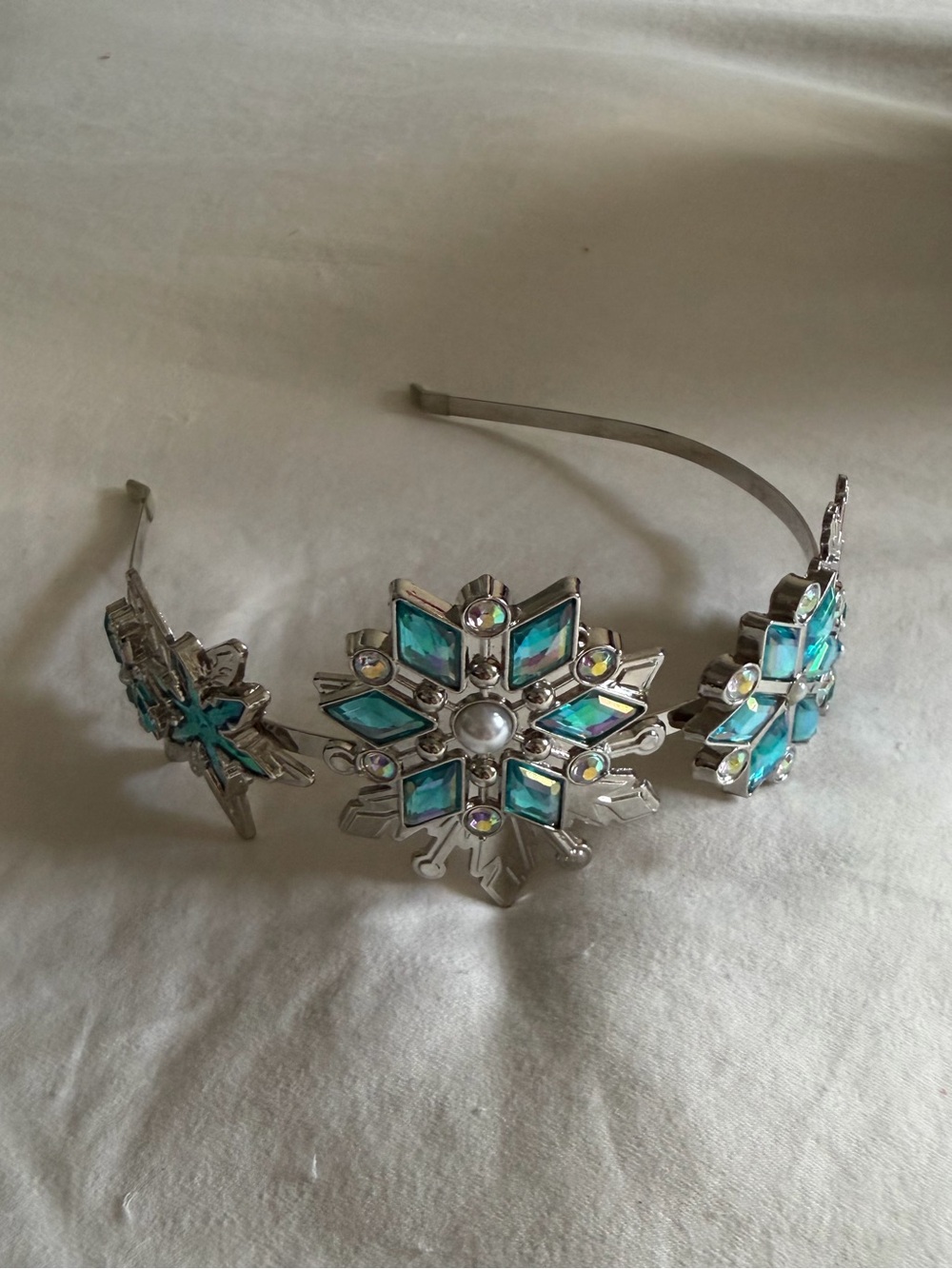 Disney Elsa Silver Snowflake Headband with Turquoise Accents